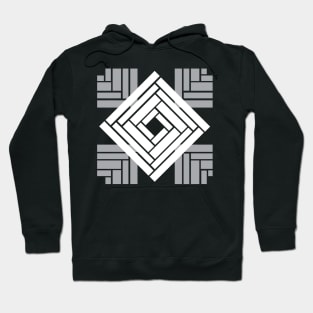 Lines abstract black and white pattern Hoodie